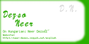 dezso neer business card